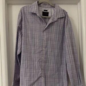 Jos. A. Bank Men's Light Purple Plaid Button-Down Shirt